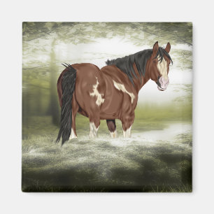 Braune und weiße Splash Overo Paint Horse Magnet