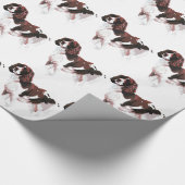 Braune und weiße Springer Spaniel Geschenkpapier (Ecke)