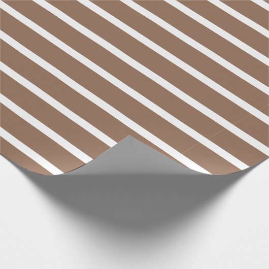Braune und weiße Streifen Geschenkpapier (Ecke)