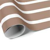 Braune und weiße Streifen Geschenkpapier (Rolleneckpunkt)
