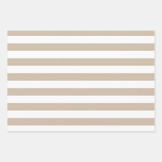 Braune und weiße Streifen Geschenkpapier Set (Vorderseite 2)