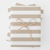Braune und weiße Streifen Geschenkpapier Set (Beispiel)