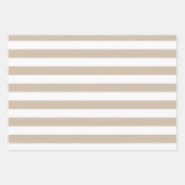 Braune und weiße Streifen Geschenkpapier Set (Vorderseite)