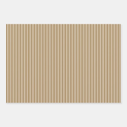 Braune und weiße Streifen Geschenkpapier Set (Vorderseite 3)