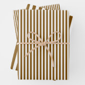 Braune und weiße Streifen Geschenkpapier Set (Beispiel)