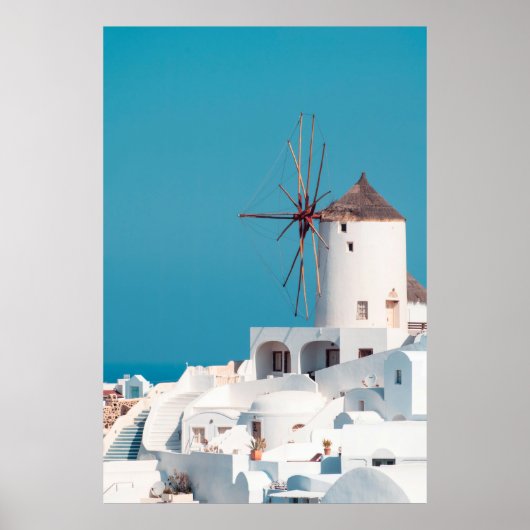 Braune und weiße Windmühle Poster (Vorne)