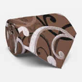 Braune und weiße Wirbel Krawatte (Gerollt)