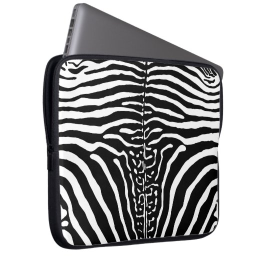 Braune und weiße Zebra Laptopschutzhülle (Vorne Rechts)