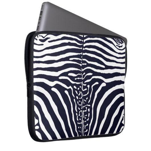 Braune und weiße Zebra Laptopschutzhülle (Vorne Rechts)