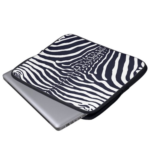 Braune und weiße Zebra Laptopschutzhülle (Vorne Knopf)