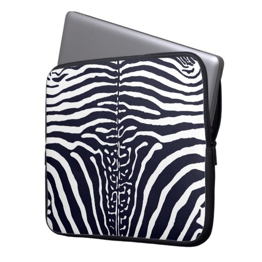 Braune und weiße Zebra Laptopschutzhülle (Vorderseite Links)