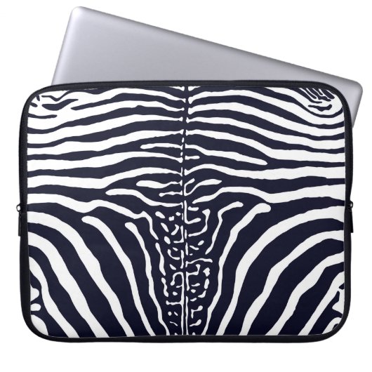 Braune und weiße Zebra Laptopschutzhülle (Vorderseite)