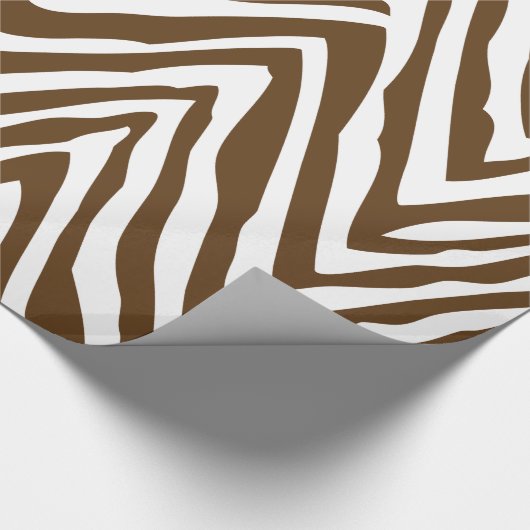 Braune und weiße Zebrastreifen Tierfarbe Geschenkpapier (Ecke)