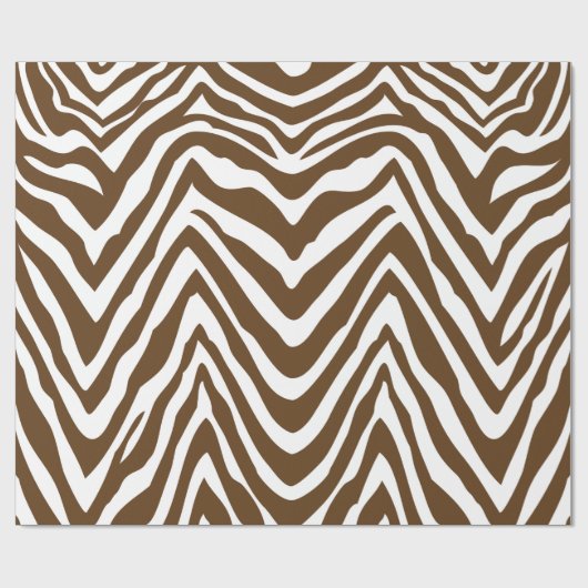 Braune und weiße Zebrastreifen Tierfarbe Geschenkpapier (Flach)