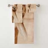 Braune und weiße Ziege Badhandtuch Set (Insitu)