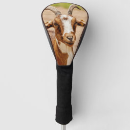 Braune und weiße Ziege Golf Headcover