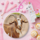 Braune und weiße Ziege Pappteller (Party)