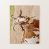 Braune und weiße Ziege Puzzle (Vertikal)