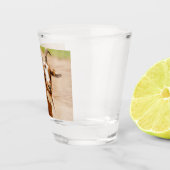 Braune und weiße Ziege Schnapsglas (Rechts)