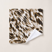 Braune Verdrehungen in Bewegung, dunkel und weiß Badhandtuch Set (Waschlappen)