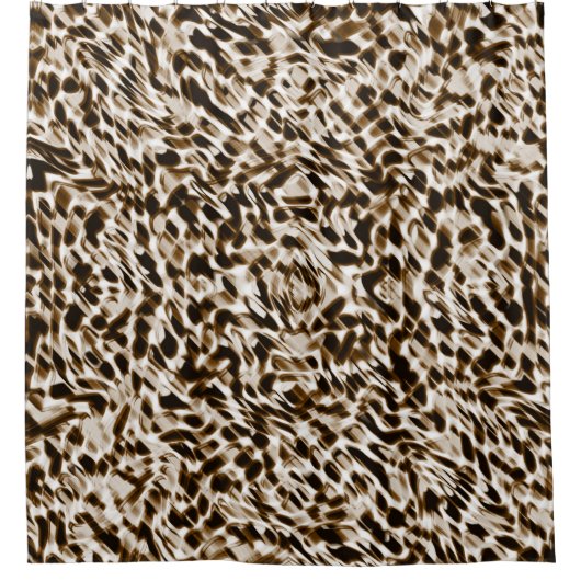 Braune Verdrehungen in Bewegung, dunkel und weiß Duschvorhang (Vorderseite)