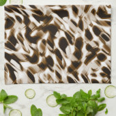 Braune Verdrehungen in Bewegung, dunkel und weiß Geschirrtuch (Gefaltet)