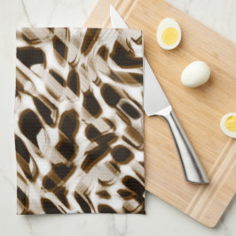 Braune Verdrehungen in Bewegung, dunkel und weiß Geschirrtuch