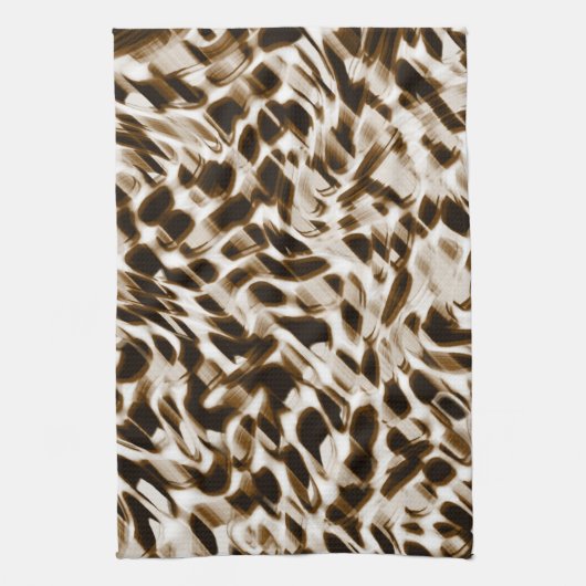 Braune Verdrehungen in Bewegung, dunkel und weiß Geschirrtuch (Vertikal)