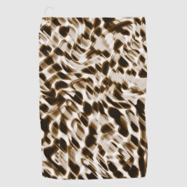 Braune Verdrehungen in Bewegung, dunkel und weiß Golfhandtuch