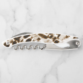 Braune Verdrehungen in Bewegung, dunkel und weiß Kellnermesser