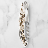 Braune Verdrehungen in Bewegung, dunkel und weiß Kellnermesser (Rückseite)