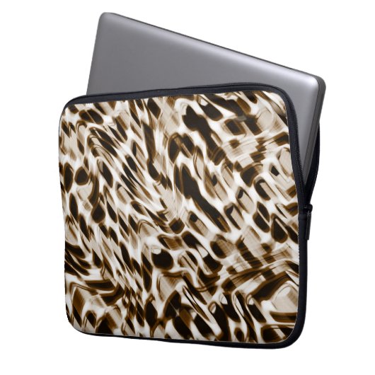 Braune Verdrehungen in Bewegung, dunkel und weiß Laptopschutzhülle (Vorderseite Links)