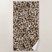 Braune Verdrehungen in Bewegung, dunkel und weiß Strandtuch (Vorderseite)