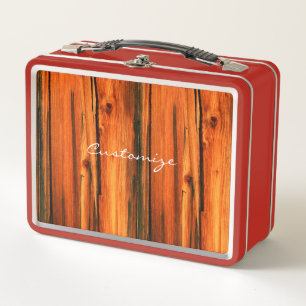 braune verwitterte Bretter Thunder_Cove Metall Brotdose