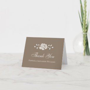 Braune Vintage-Blumen Dankeskarte