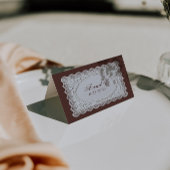 Braune Vintage-Hochzeitsplatzkarten mit Spitze Tischnummer