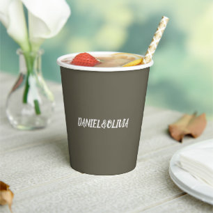Braune Vintage-Klassische Hochzeit Pappbecher