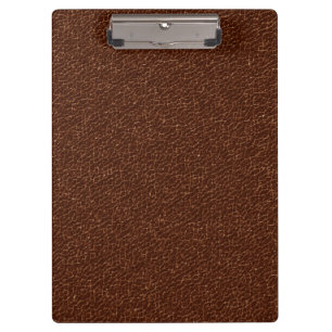 Braune Vintage-Kunstleder-Textur-Optik Klemmbrett