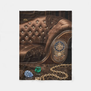 Braune Vintage-Ledertextur Klassischer Luxus Fleec Fleecedecke