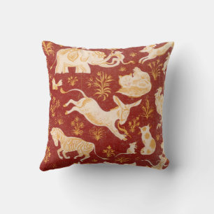 Braune Vintage Tierarten Kissen