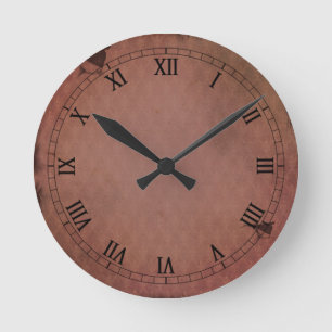 Braune Vintage-Uhr Elegante Antiquität Runde Wanduhr