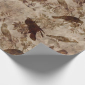 Braune Vögel und Branchen Geschenkpapier (Ecke)