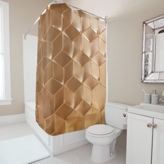 Braune Wabenplatte Duschvorhang (Beispiel)