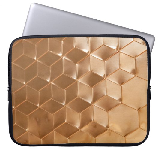 Braune Wabenplatte Laptopschutzhülle (Vorderseite)