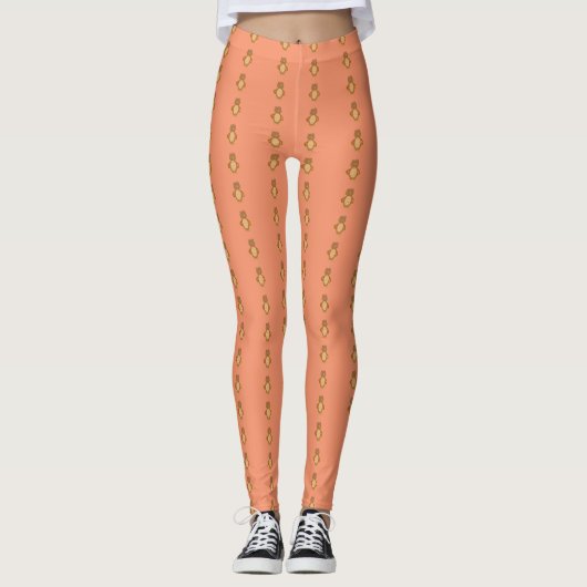 Braune Wald-Eule Leggings (Vorderseite)