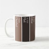 Braune Wald-Farbpalette-Farbchips  Kaffeetasse (Links)