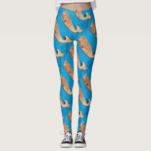 braune Wale blau Leggings