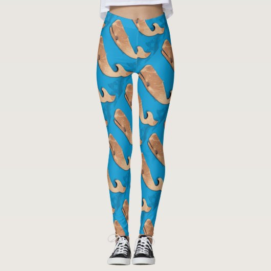 braune Wale blau Leggings (Vorderseite)