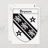 braune Wappen/Familienwappen Postkarte (Vorne/Hinten)