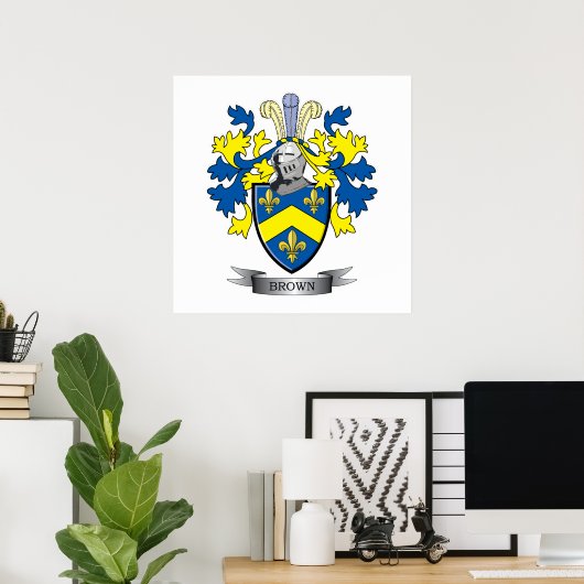 braune Wappen Poster (Heimbüro)